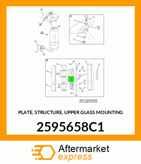 PLATE, STRUCTURE, UPPER GLASS MOUNTING 2595658C1