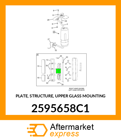 PLATE, STRUCTURE, UPPER GLASS MOUNTING 2595658C1