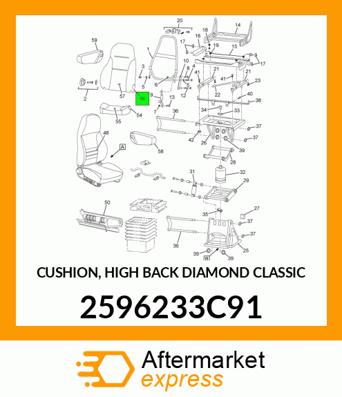 CUSHION, HIGH BACK DIAMOND CLASSIC 2596233C91