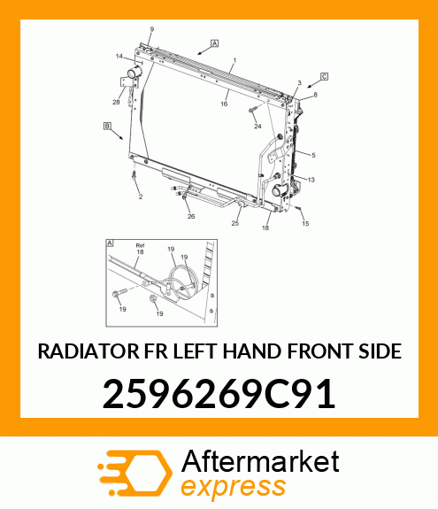 RADIATOR FR LEFT HAND FRONT SIDE 2596269C91