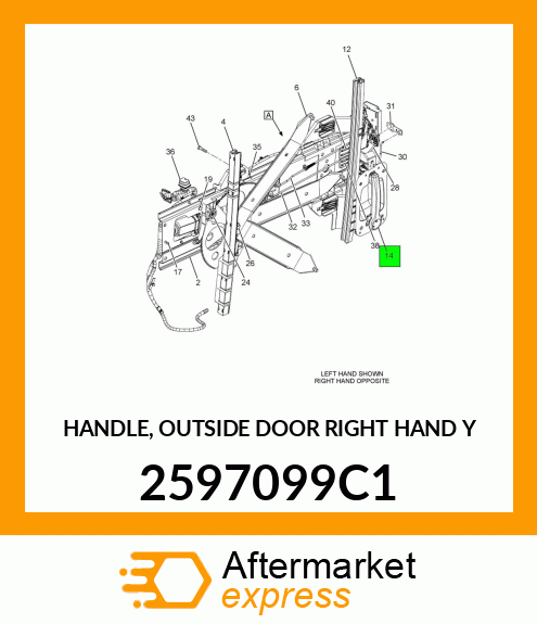 HANDLE, OUTSIDE DOOR RIGHT HAND Y 2597099C1