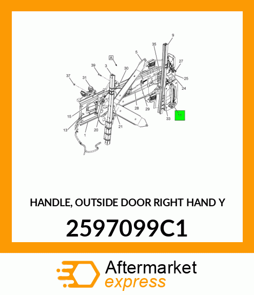 HANDLE, OUTSIDE DOOR RIGHT HAND Y 2597099C1