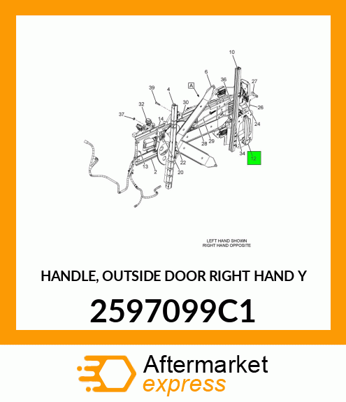 HANDLE, OUTSIDE DOOR RIGHT HAND Y 2597099C1