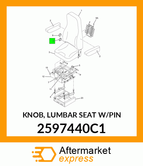 KNOB, LUMBAR SEAT W/PIN 2597440C1