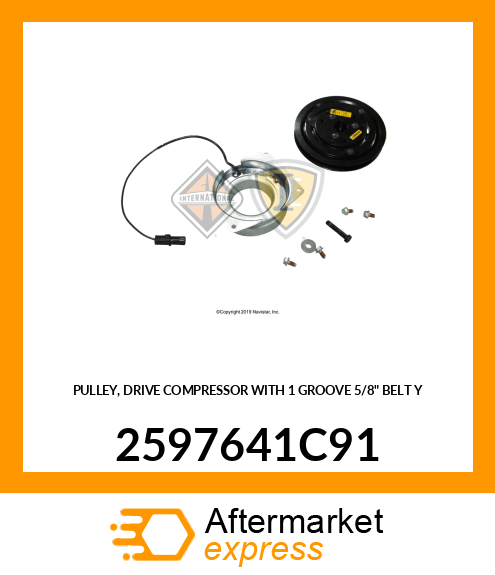 PULLEY, DRIVE COMPRESSOR WITH 1 GROOVE 5/8" BELT Y 2597641C91