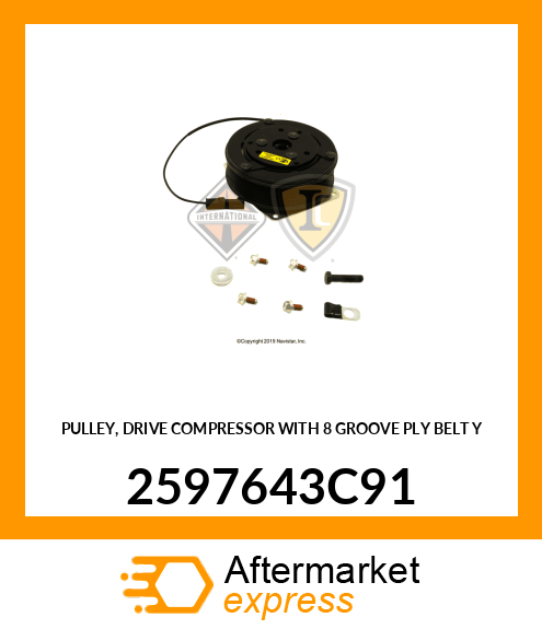 PULLEY, DRIVE COMPRESSOR WITH 8 GROOVE PLY BELT Y 2597643C91