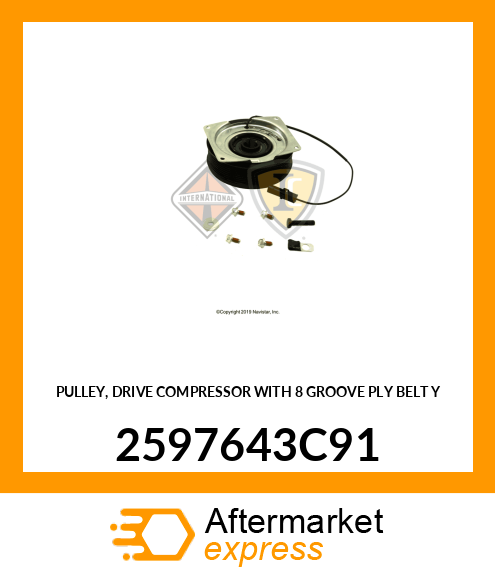 PULLEY, DRIVE COMPRESSOR WITH 8 GROOVE PLY BELT Y 2597643C91