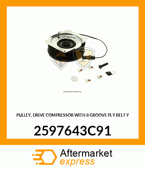 PULLEY, DRIVE COMPRESSOR WITH 8 GROOVE PLY BELT Y 2597643C91