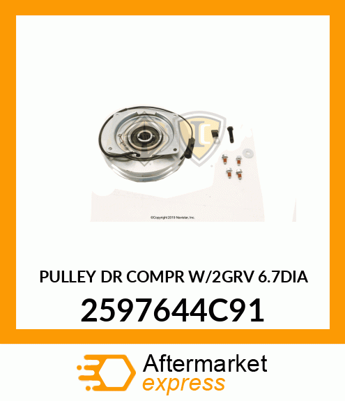 PULLEY DR COMPR W/2GRV 6.7DIA 2597644C91