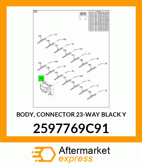 BODY, CONNECTOR 23-WAY BLACK Y 2597769C91