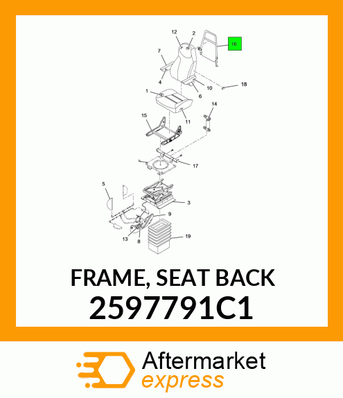 FRAME, SEAT BACK 2597791C1