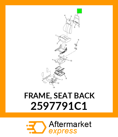 FRAME, SEAT BACK 2597791C1