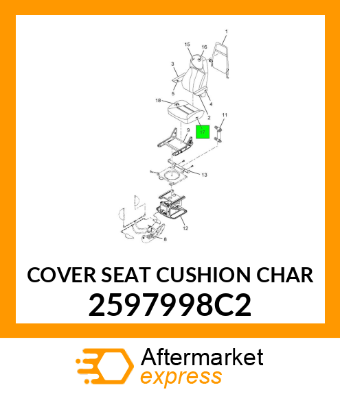 COVER SEAT CUSHION CHAR 2597998C2