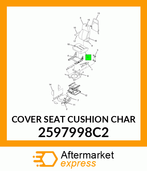 COVER SEAT CUSHION CHAR 2597998C2