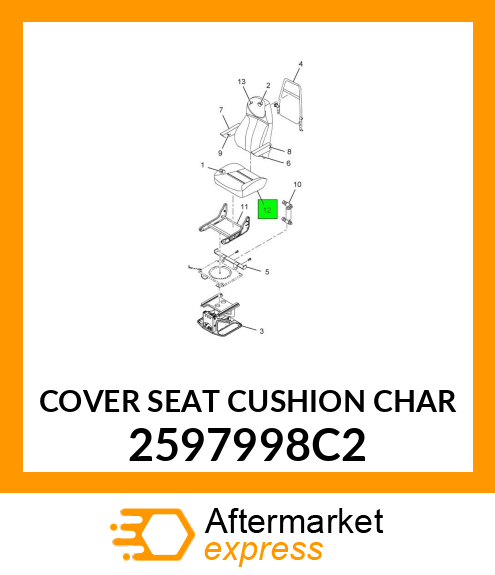 COVER SEAT CUSHION CHAR 2597998C2