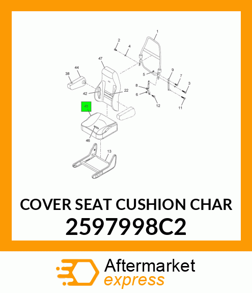 COVER SEAT CUSHION CHAR 2597998C2