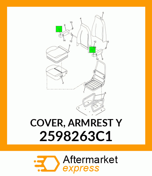 COVER, ARMREST Y 2598263C1