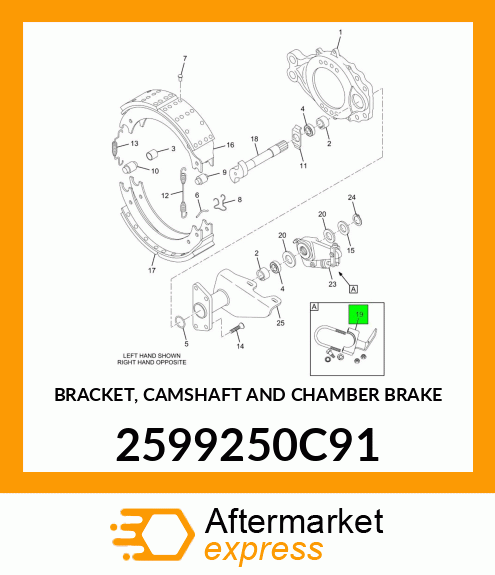 BRACKET, CAMSHAFT AND CHAMBER BRAKE 2599250C91