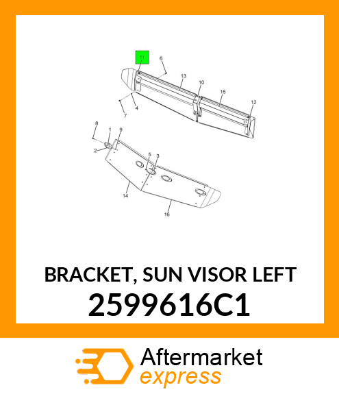 BRACKET, SUN VISOR LEFT 2599616C1