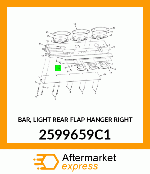 BAR, LIGHT REAR FLAP HANGER RIGHT 2599659C1