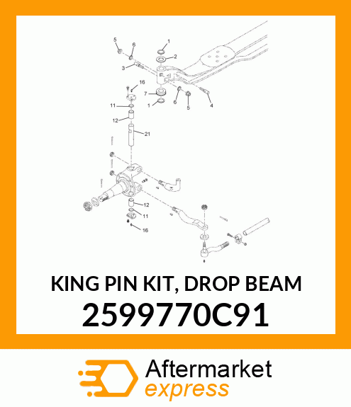 KING PIN KIT, DROP BEAM 2599770C91