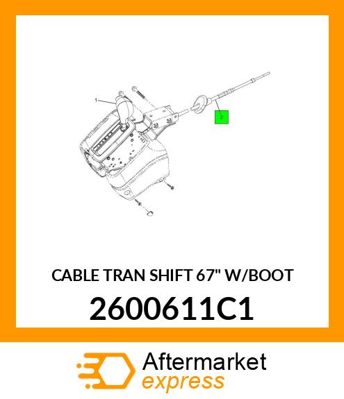 CABLE TRAN SHIFT 67" W/BOOT 2600611C1