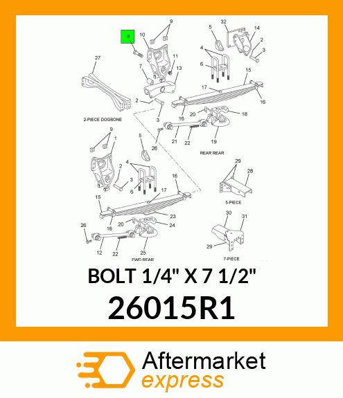 BOLT 1/4" X 7 1/2" 26015R1