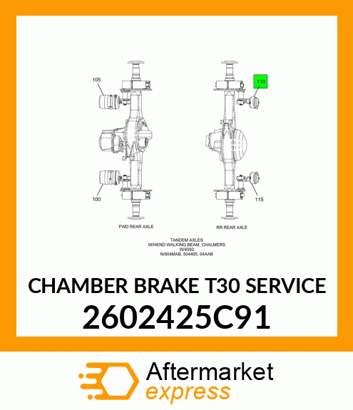 CHAMBER BRAKE T30 SERVICE 2602425C91