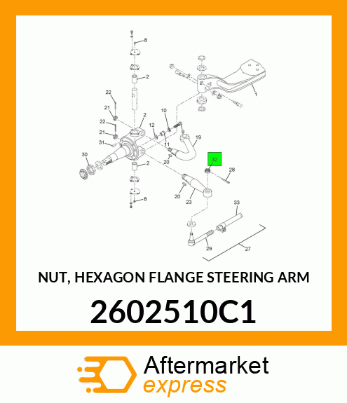 NUT, HEXAGON FLANGE STEERING ARM 2602510C1