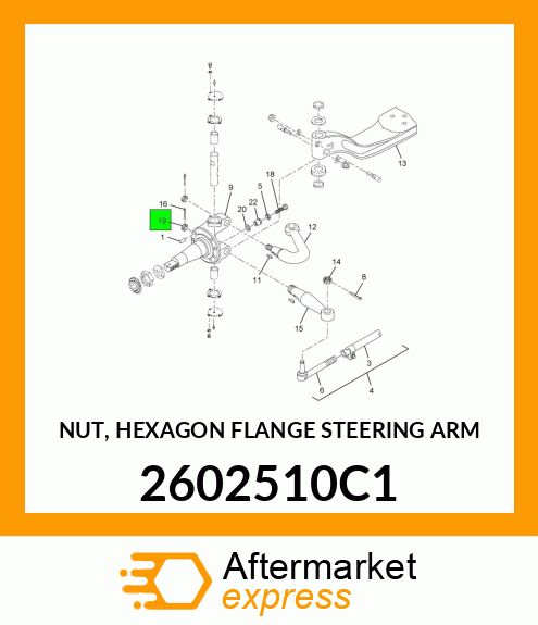 NUT, HEXAGON FLANGE STEERING ARM 2602510C1