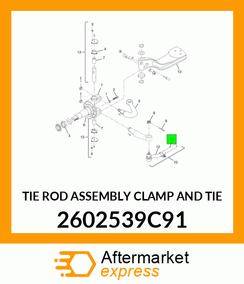 TIE ROD ASSEMBLY CLAMP AND TIE 2602539C91