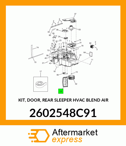 KIT, DOOR, REAR SLEEPER HVAC BLEND AIR 2602548C91