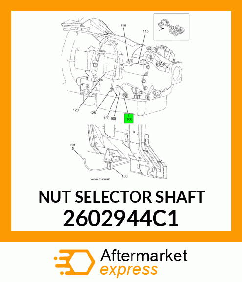 NUT SELECTOR SHAFT 2602944C1