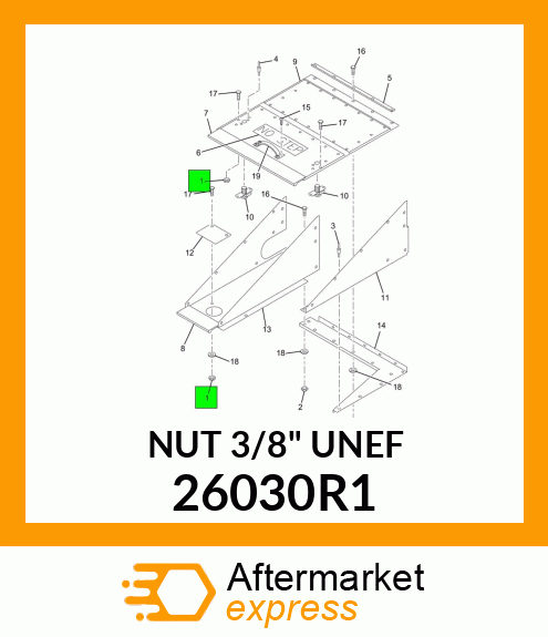 NUT 3/8" UNEF 26030R1