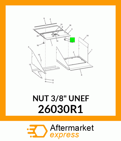 NUT 3/8" UNEF 26030R1