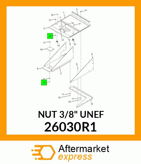 NUT 3/8" UNEF 26030R1