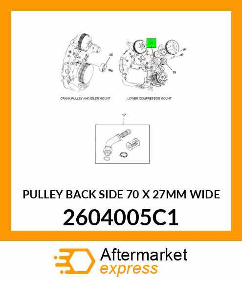 PULLEY BACK SIDE 70 X 27MM WIDE 2604005C1