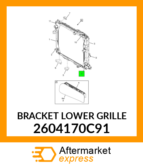BRACKET LOWER GRILLE 2604170C91