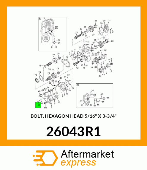 BOLT, HEXAGON HEAD 5/16" X 3-3/4" 26043R1