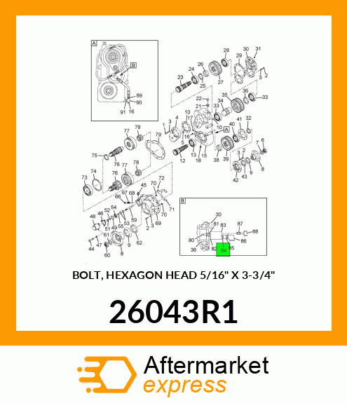 BOLT, HEXAGON HEAD 5/16" X 3-3/4" 26043R1