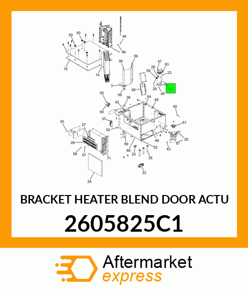 BRACKET HEATER BLEND DOOR ACTU 2605825C1