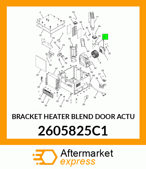 BRACKET HEATER BLEND DOOR ACTU 2605825C1