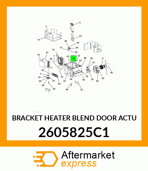 BRACKET HEATER BLEND DOOR ACTU 2605825C1