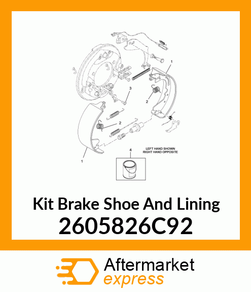 Kit Brake Shoe And Lining 2605826C92