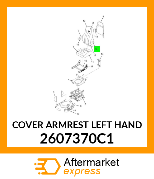 COVER ARMREST LEFT HAND 2607370C1