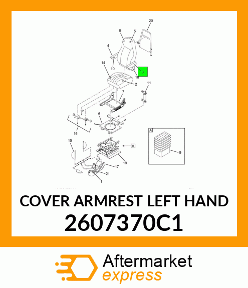 COVER ARMREST LEFT HAND 2607370C1