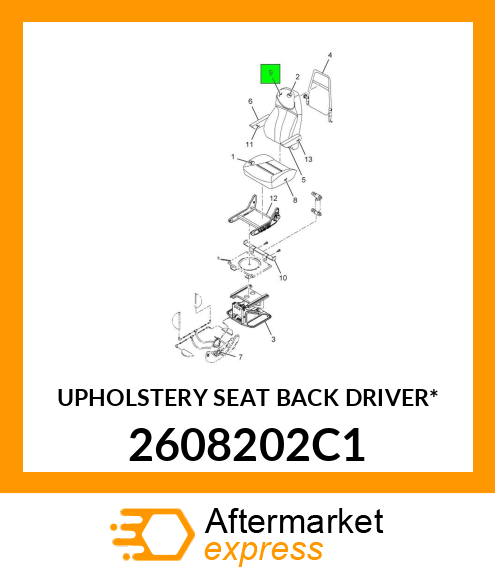 UPHOLSTERY SEAT BACK DRIVER* 2608202C1