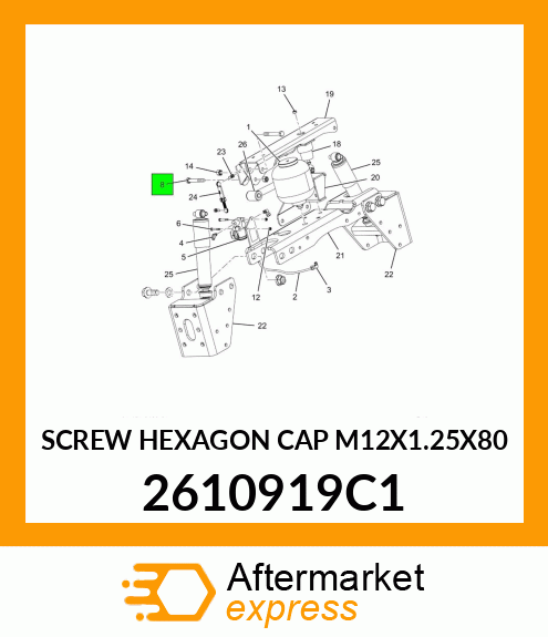 SCREW HEXAGON CAP M12X1.25X80 2610919C1