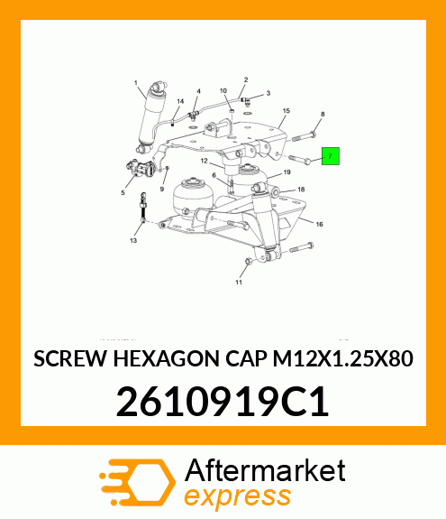 SCREW HEXAGON CAP M12X1.25X80 2610919C1