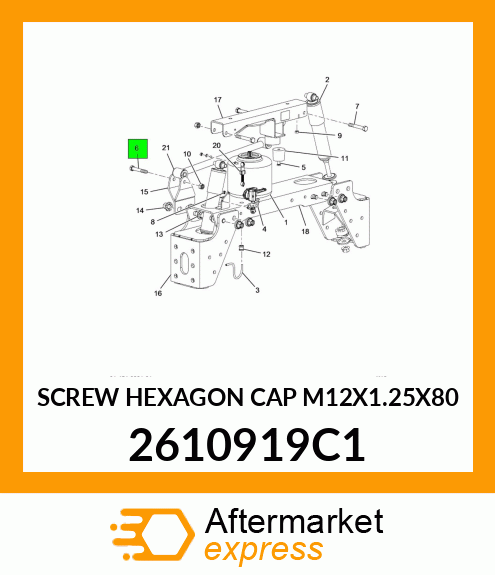 SCREW HEXAGON CAP M12X1.25X80 2610919C1